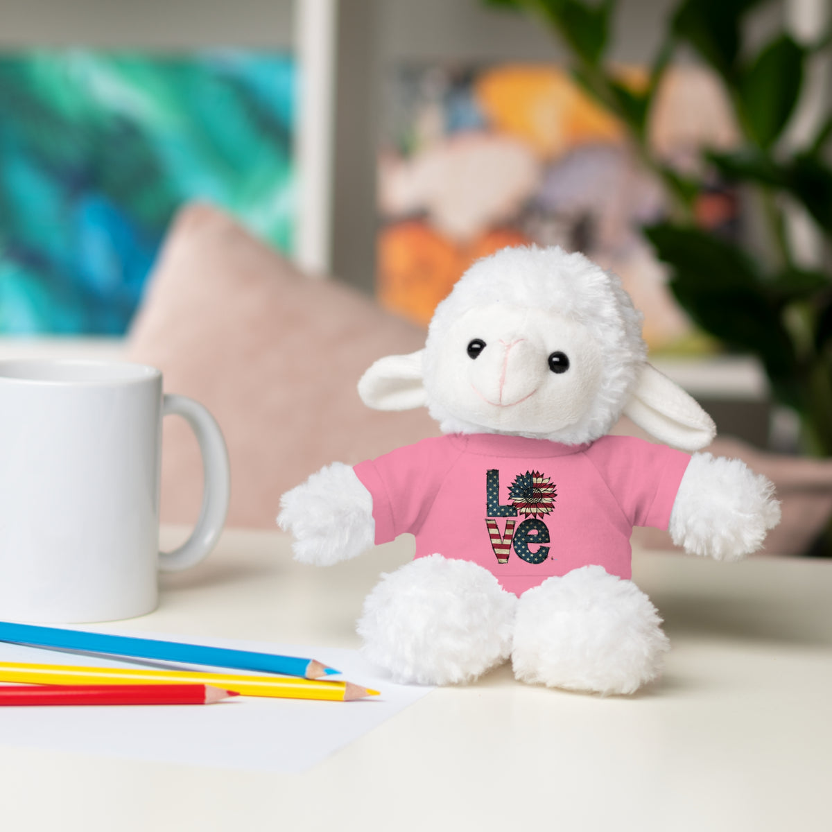 Patriotic 'LOVE' Plush Bear with Tee — Cute Stuffed Animal Gift