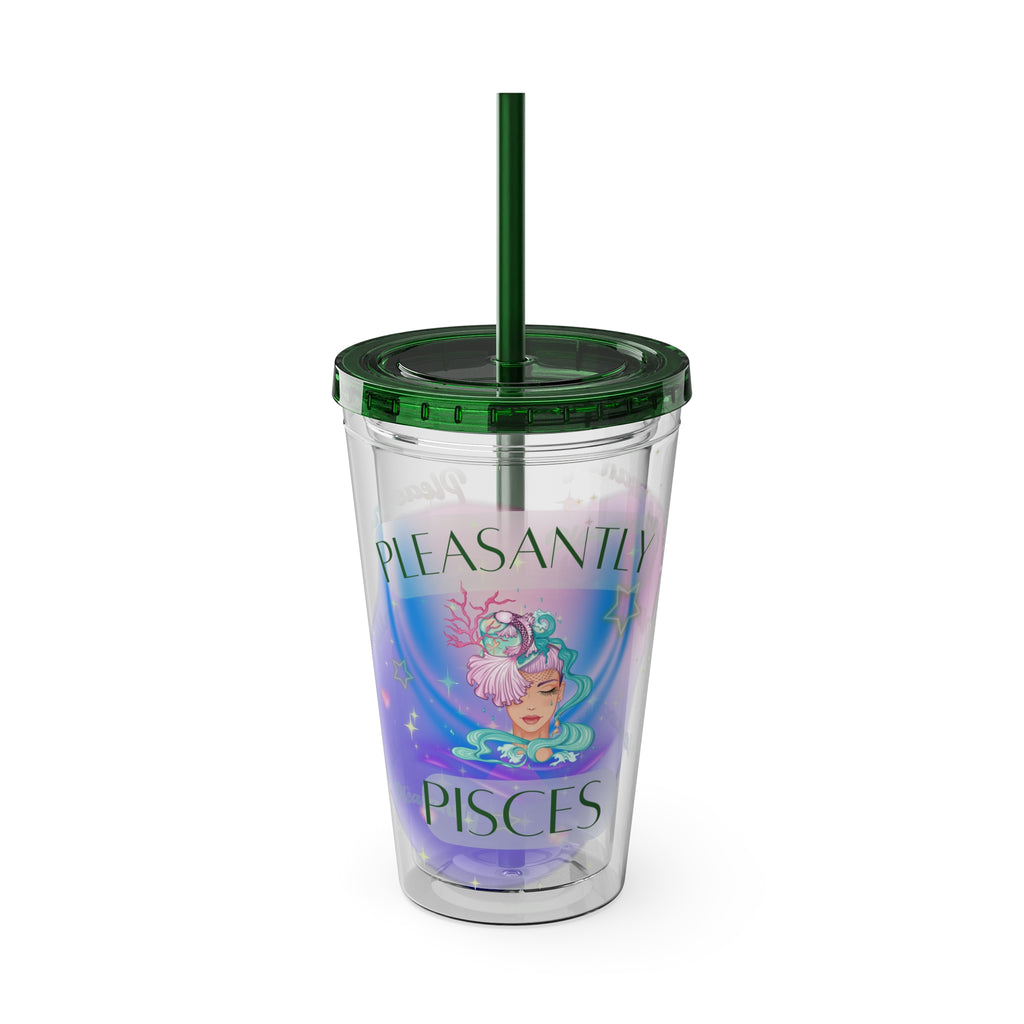 Pleasantly Pisces Zodiac Sunsplash Tumbler 16oz