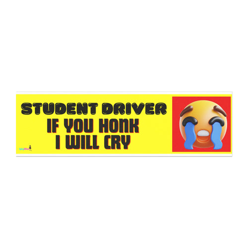 "If You Honk I Will Cry" 3d clay Funny Emoji Bumper Magnet Student Driver Car Magnet —