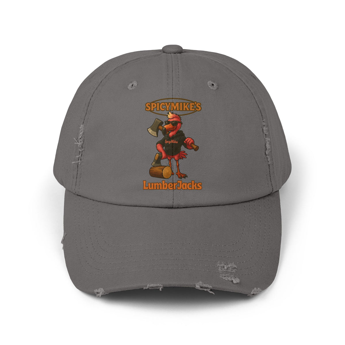 SpicyMike Wood Chop Lumberjack Distressed Cap
