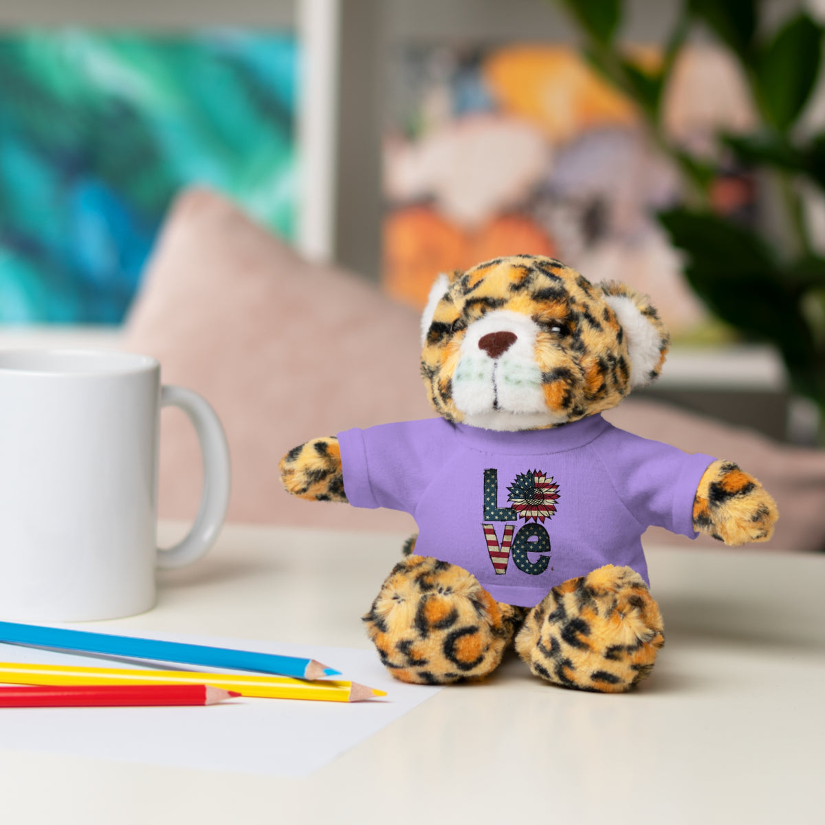 Patriotic 'LOVE' Plush Bear with Tee — Cute Stuffed Animal Gift