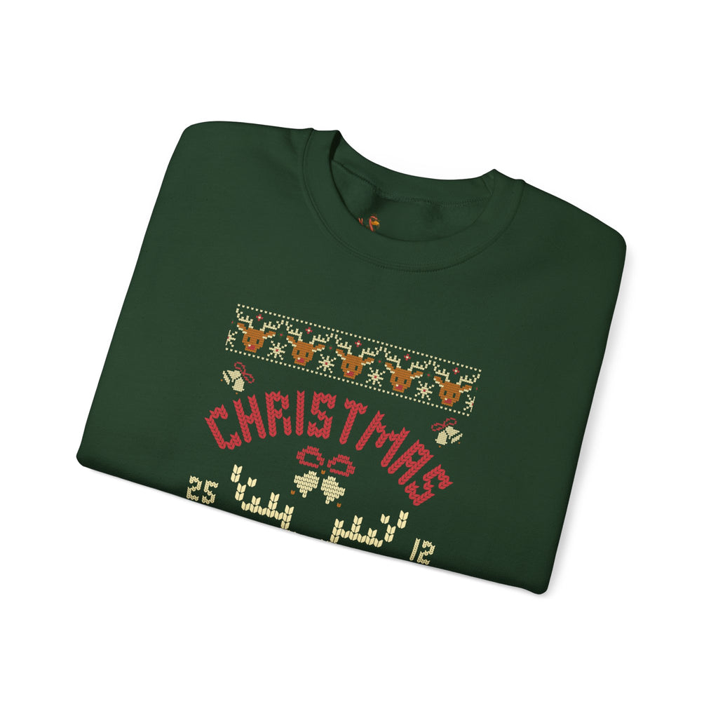 Christmas Sleigh Bells Ring  Retro Reindeer Ugly Sweater Design