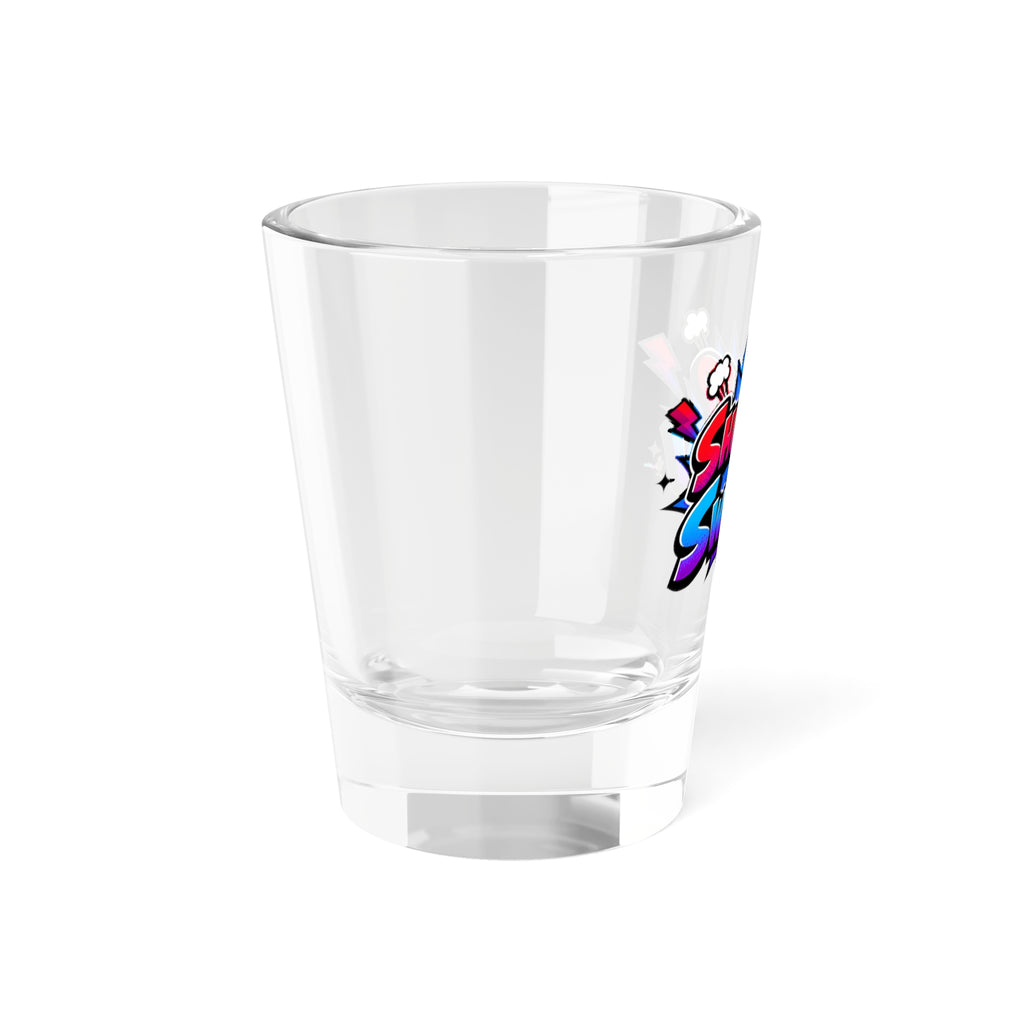 "Shut Up and Swallow" Colorful Comic Graphic 1.5oz Shot Glass —