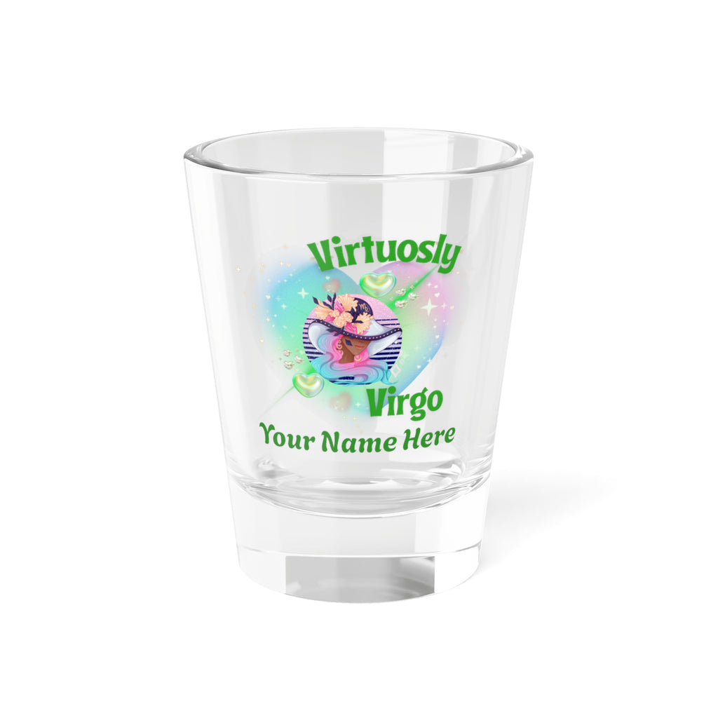“Virtuously Virgo” Personalized 1.5oz Astrology Shooter Virgo Shot Glass –