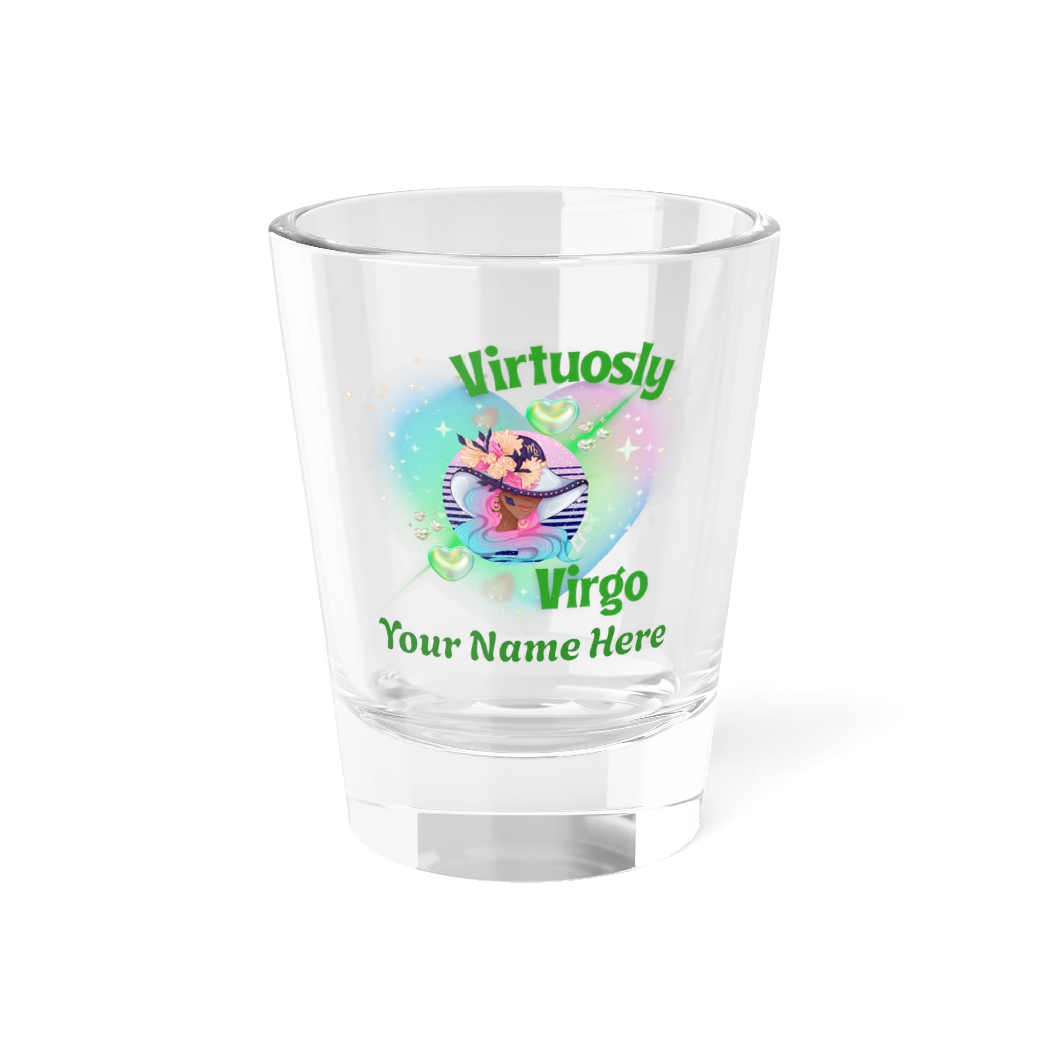 “Virtuously Virgo” Personalized 1.5oz Astrology Shooter Virgo Shot Glass –