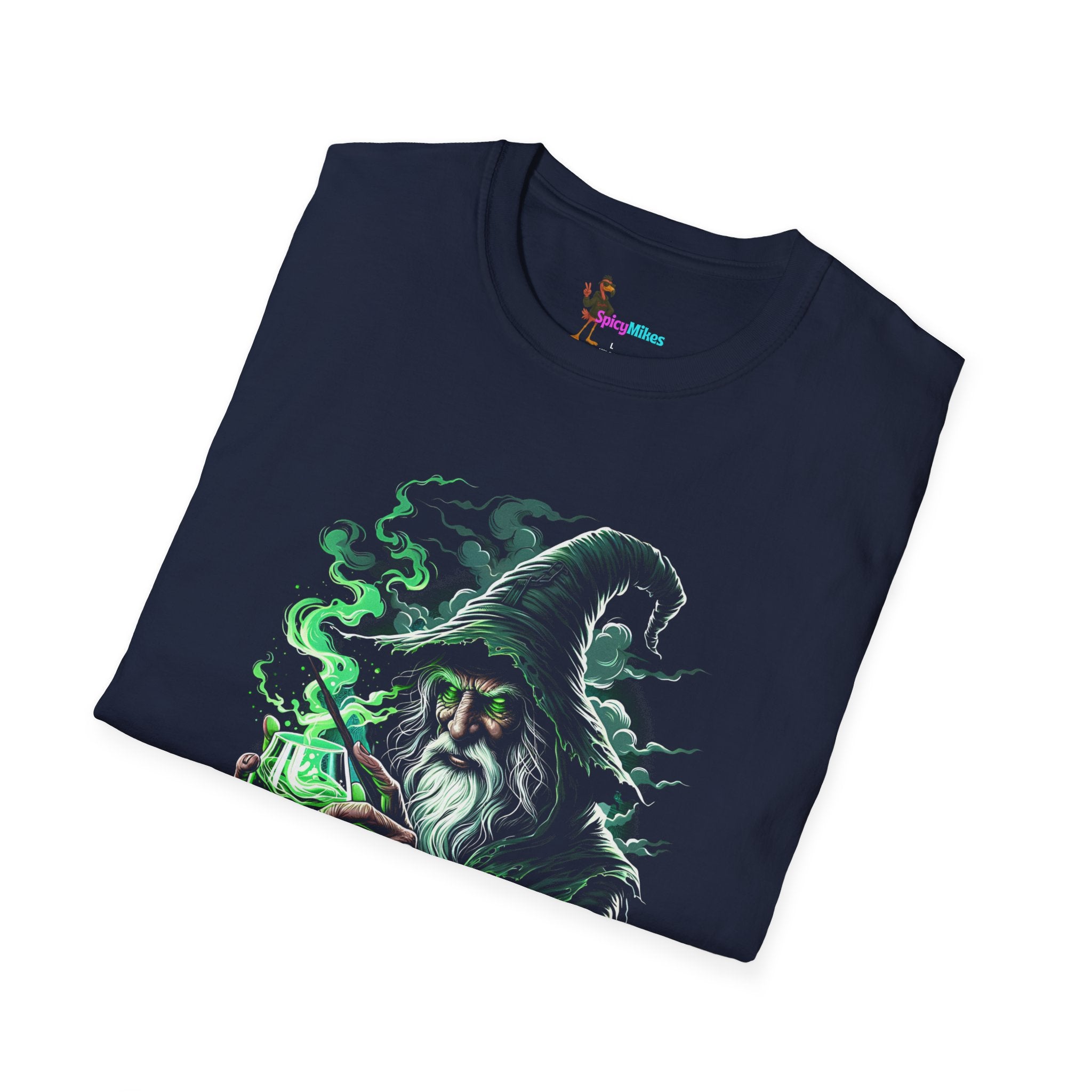 Cryptic Wizardry T-Shirt — Green Mystic Wizard Graphic Tee