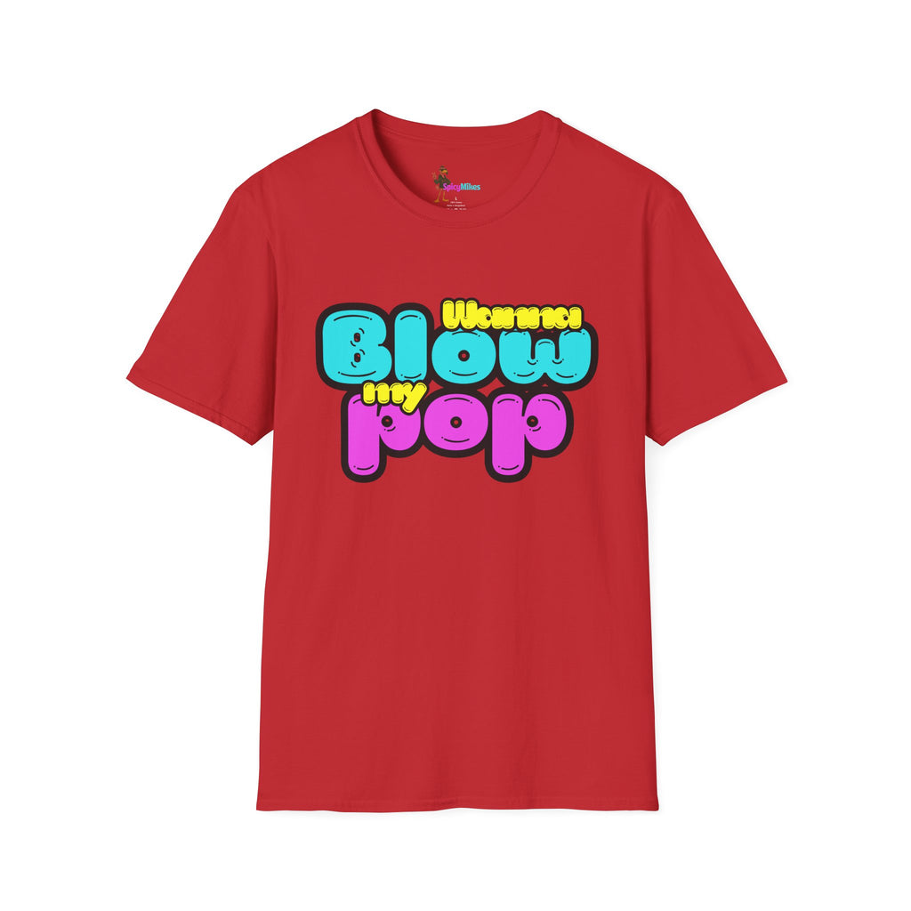 “Wanna Blow My Pop” Retro Bubble Text T-Shirt