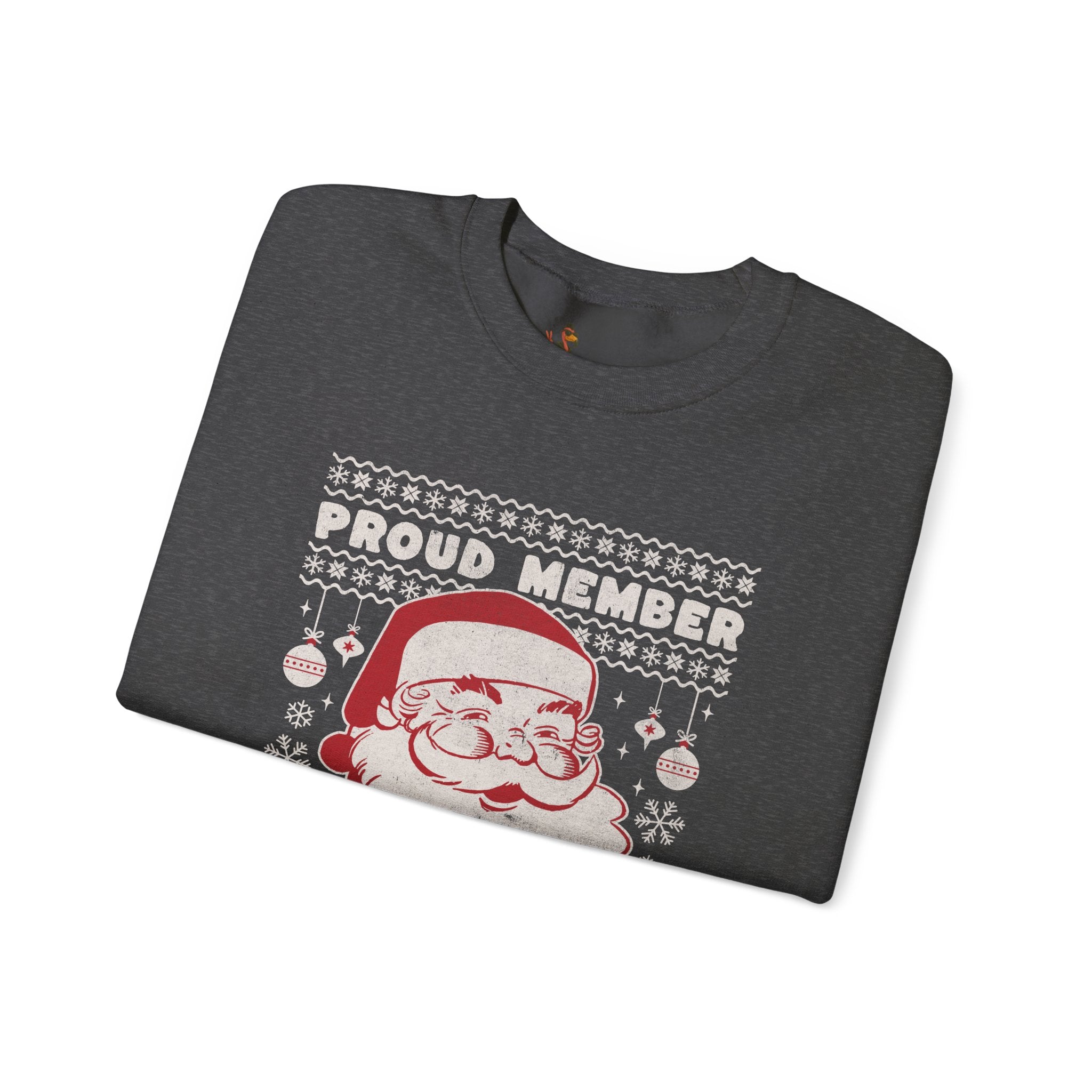 “Proud Member of Santa’s Naughty List” Vintage Santa Ugly Sweater