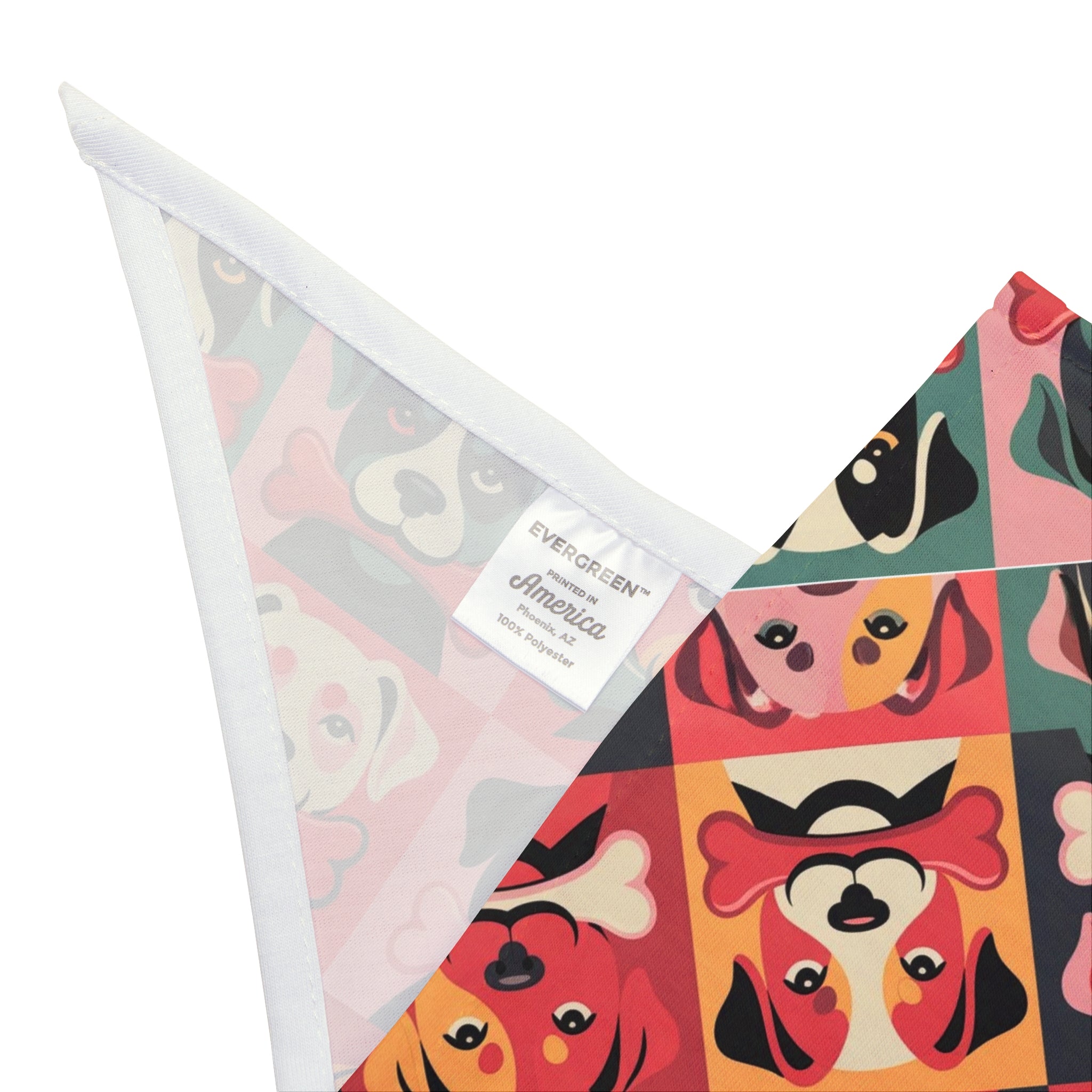 Colorful Pop Art Dog Faces Pet Bandana — Retro Puppy Pattern Accessory