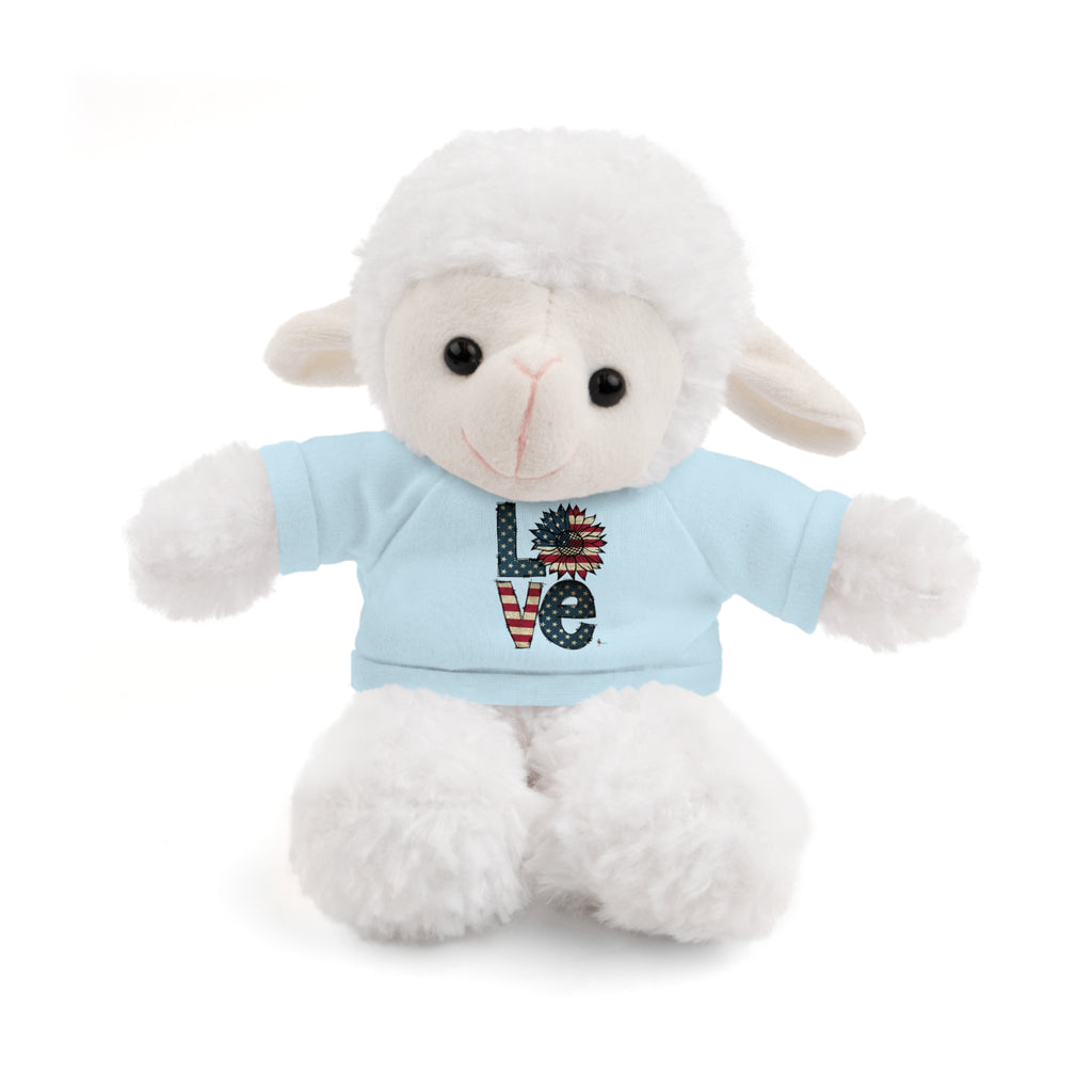 Patriotic 'LOVE' Plush Bear with Tee — Cute Stuffed Animal Gift