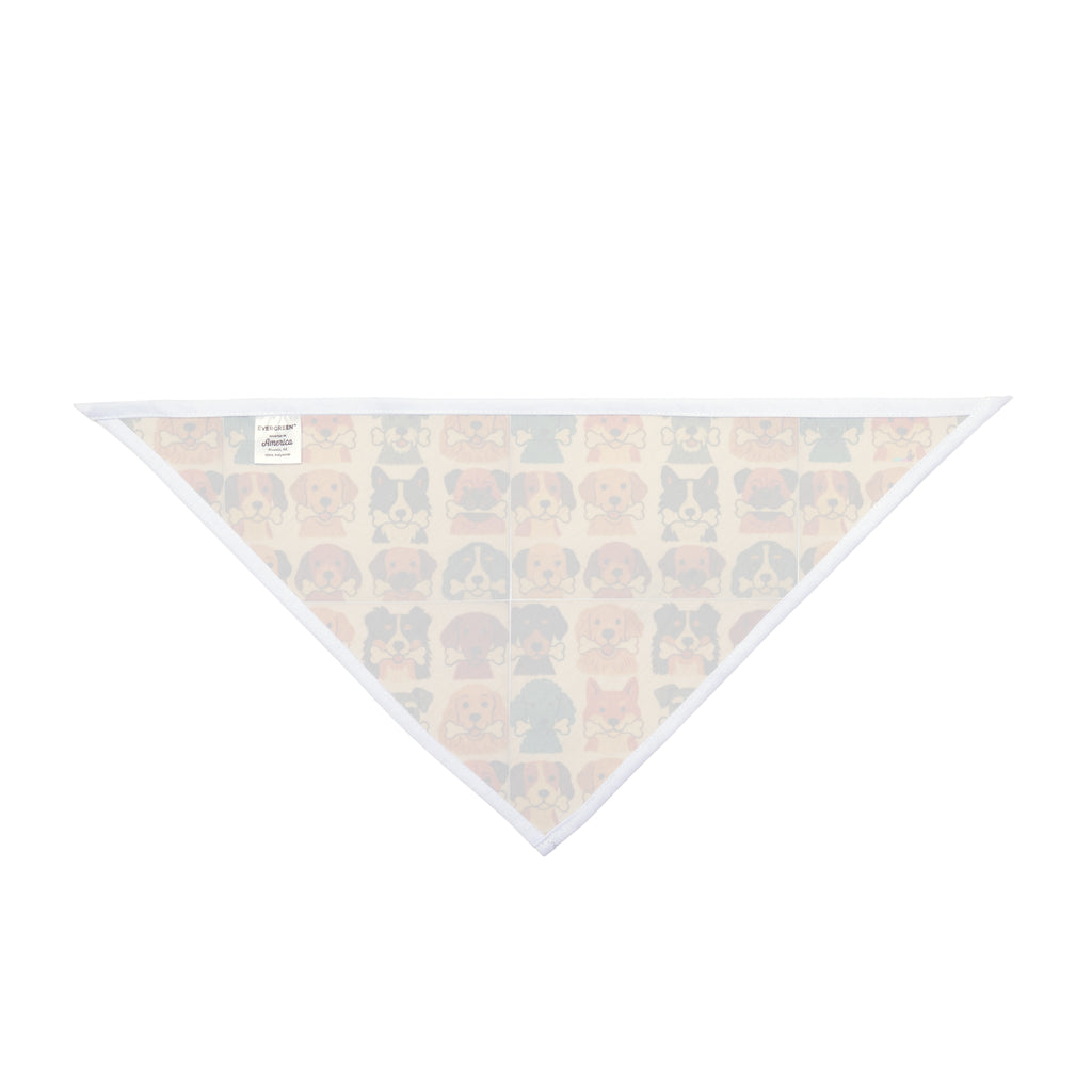 Retro Dog Faces Pet Tie Bandana | Cute Puppy Pattern Neck Scarf