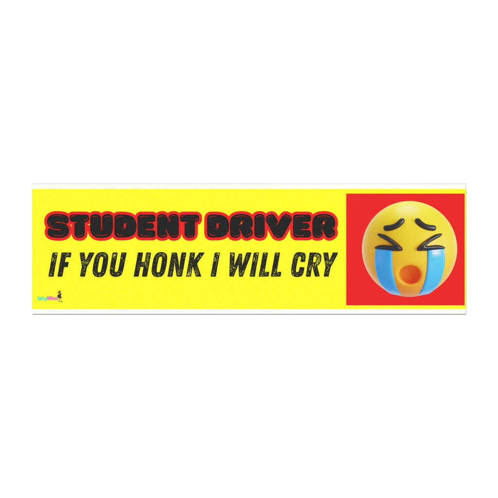 "If You Honk I Will Cry" Kawaii Emojis Safety Sign Student Driver Car Magnet