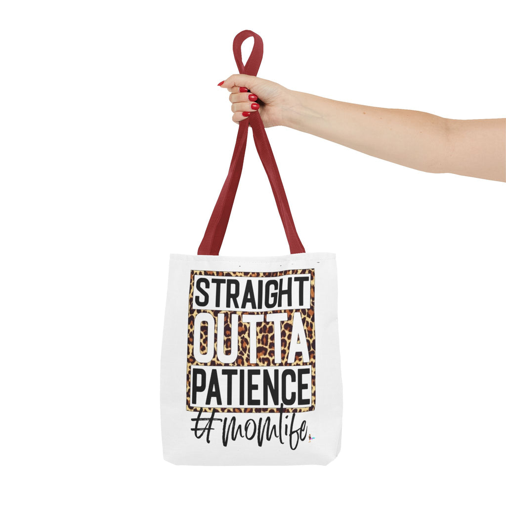 Straight Outta Patience #MomLife  Leopard Tote Bag Funny Mom Gift