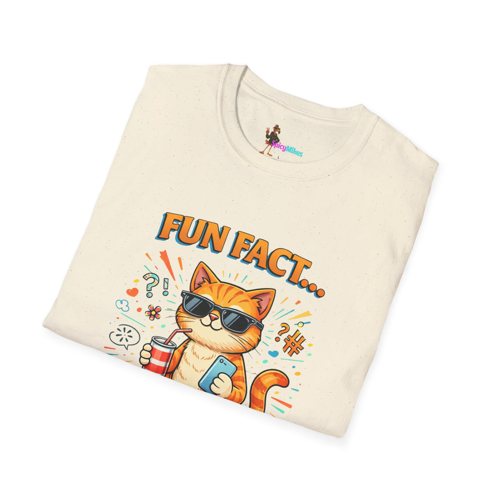 Fun Fact I Don't Care Cat T-Shirt Graphic Tee