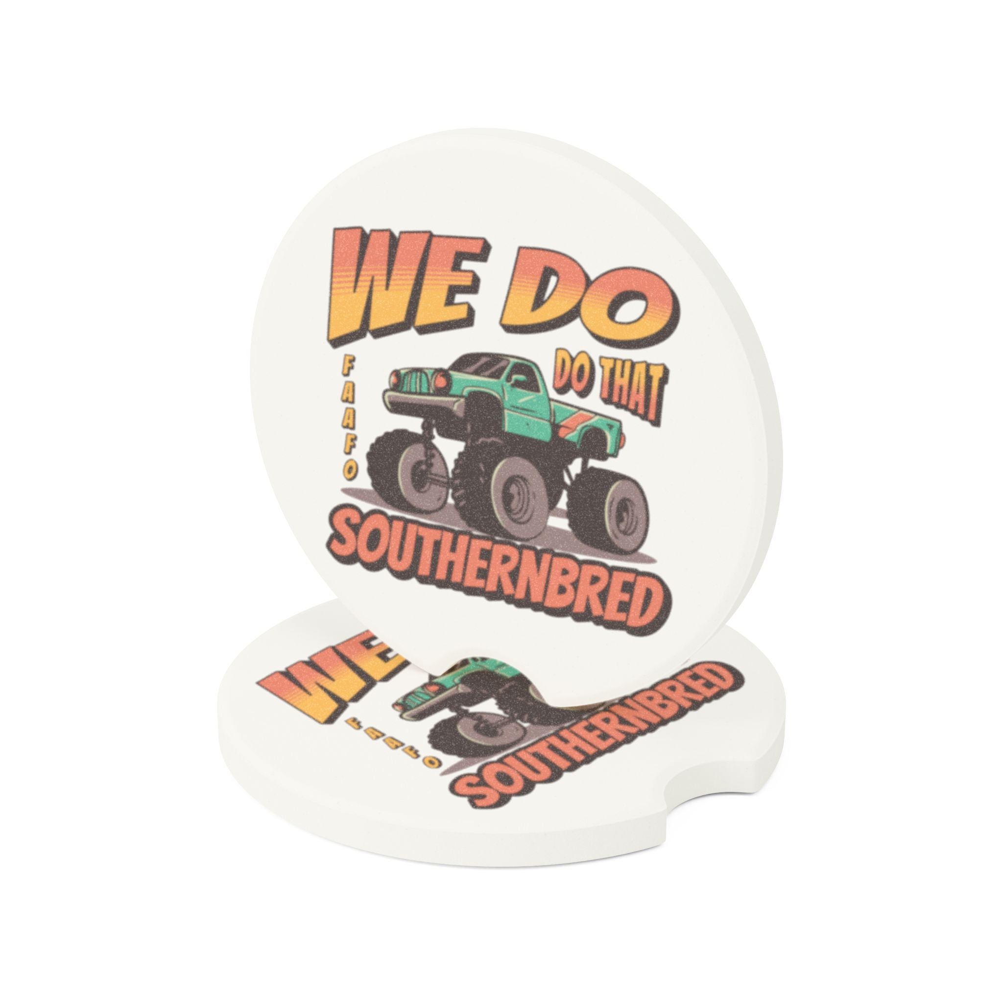 "We Do That" Monster Truck Southernbred Soapstone Car Coaster