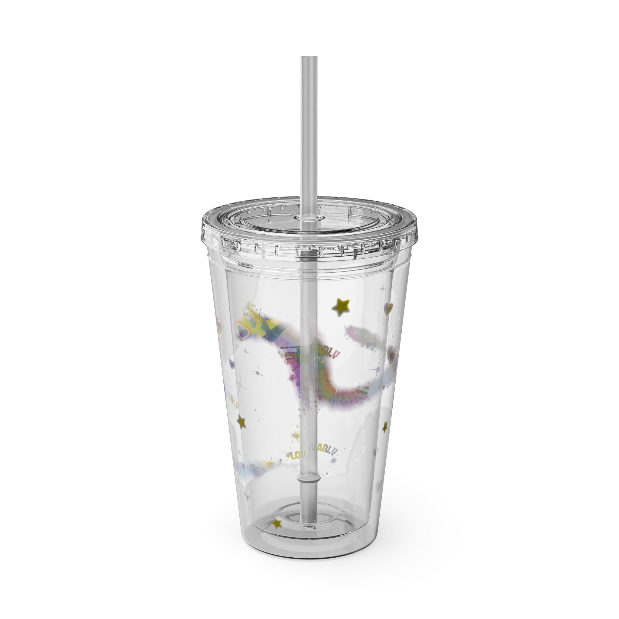 Lovably Leo Zodiac Sunsplash Tumbler with Straw 16oz