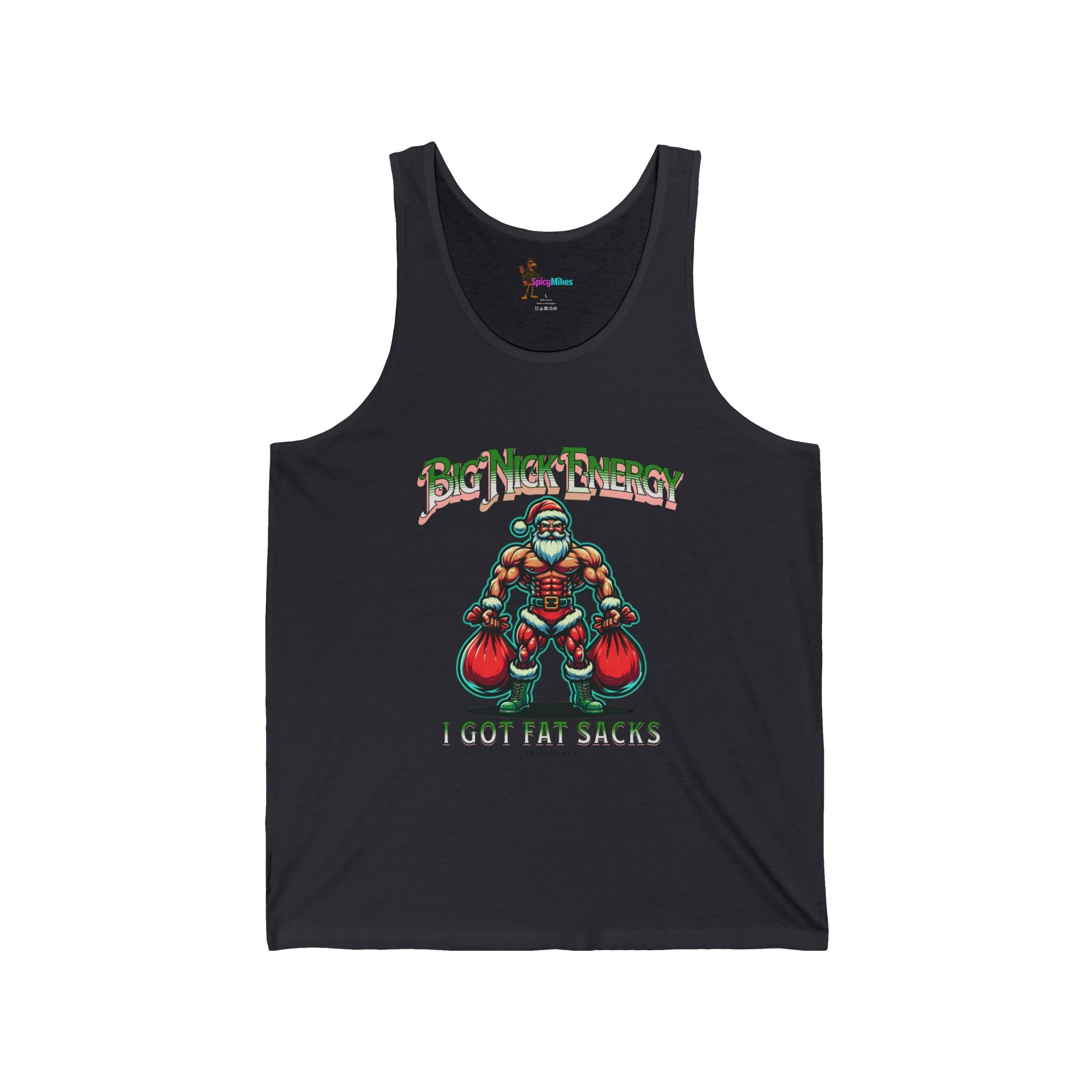 Muscular Santa Tank Top – "I Got Fat Sacks" Holiday Gym Tank