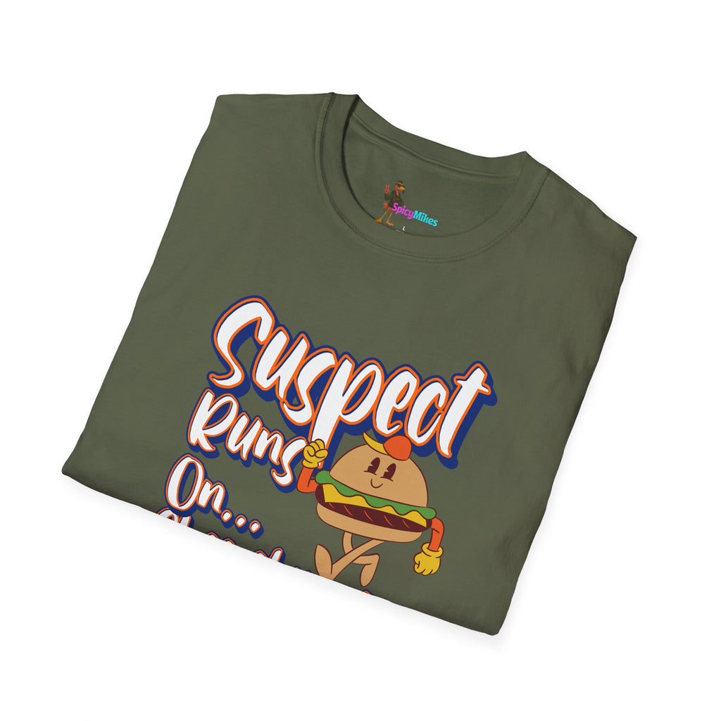 Suspect Runs On...Cheeseburgers Graphic Tee
