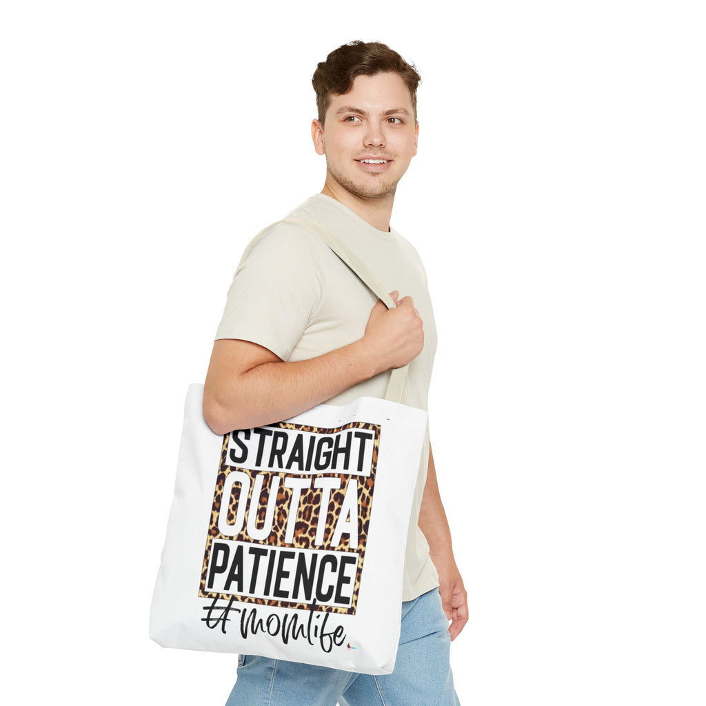 Straight Outta Patience #MomLife  Leopard Tote Bag Funny Mom Gift