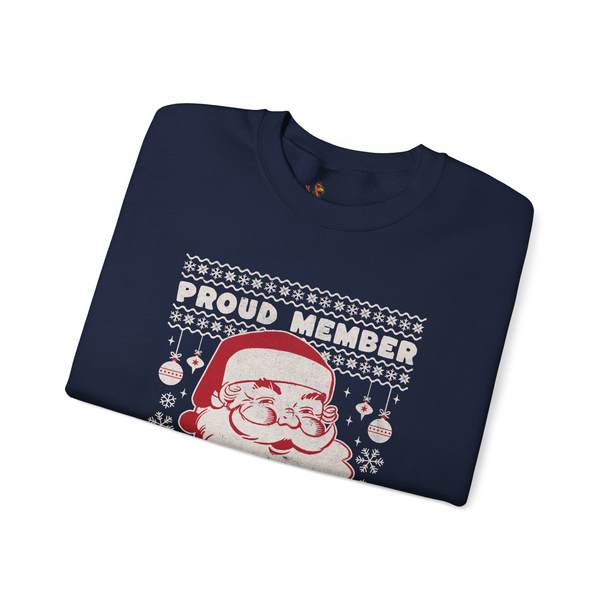“Proud Member of Santa’s Naughty List” Vintage Santa Ugly Sweater