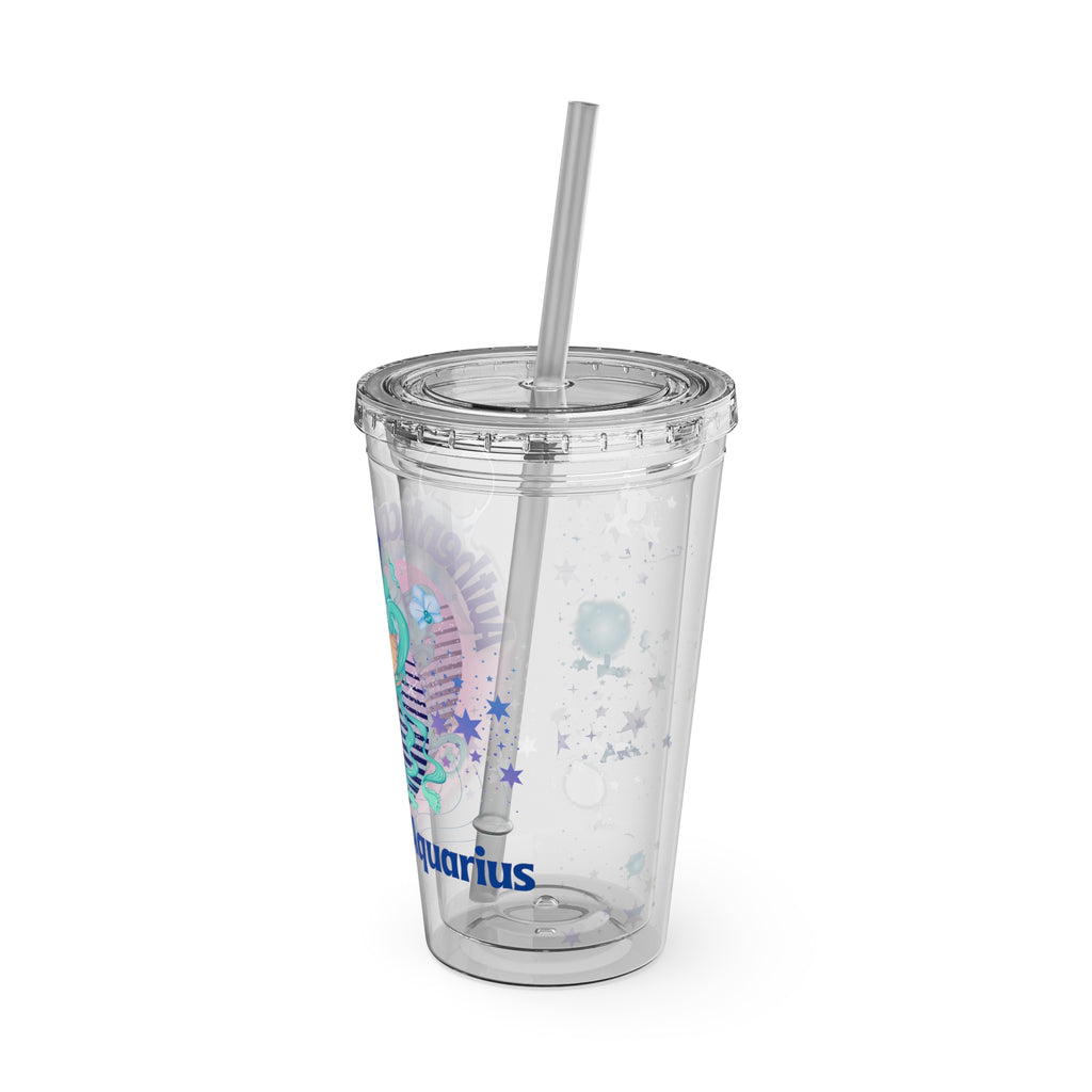Authentically Aquarius Zodiac Sunsplash Tumbler 16oz