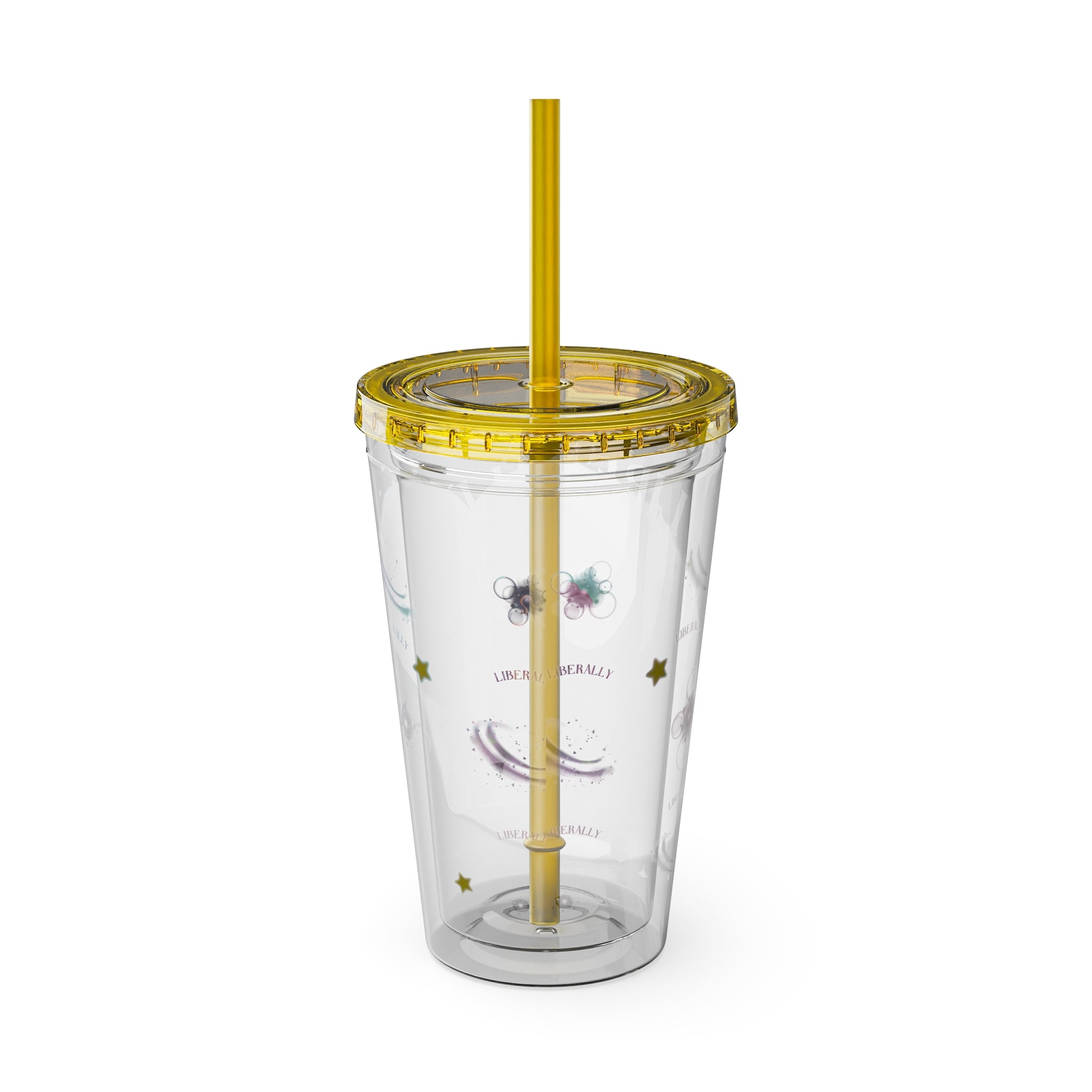 Liberally Leo Zodiac Sunsplash Tumbler with Straw, 16oz