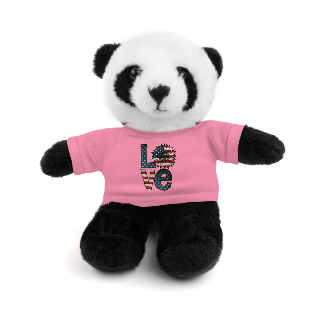 Patriotic 'LOVE' Plush Bear with Tee — Cute Stuffed Animal Gift