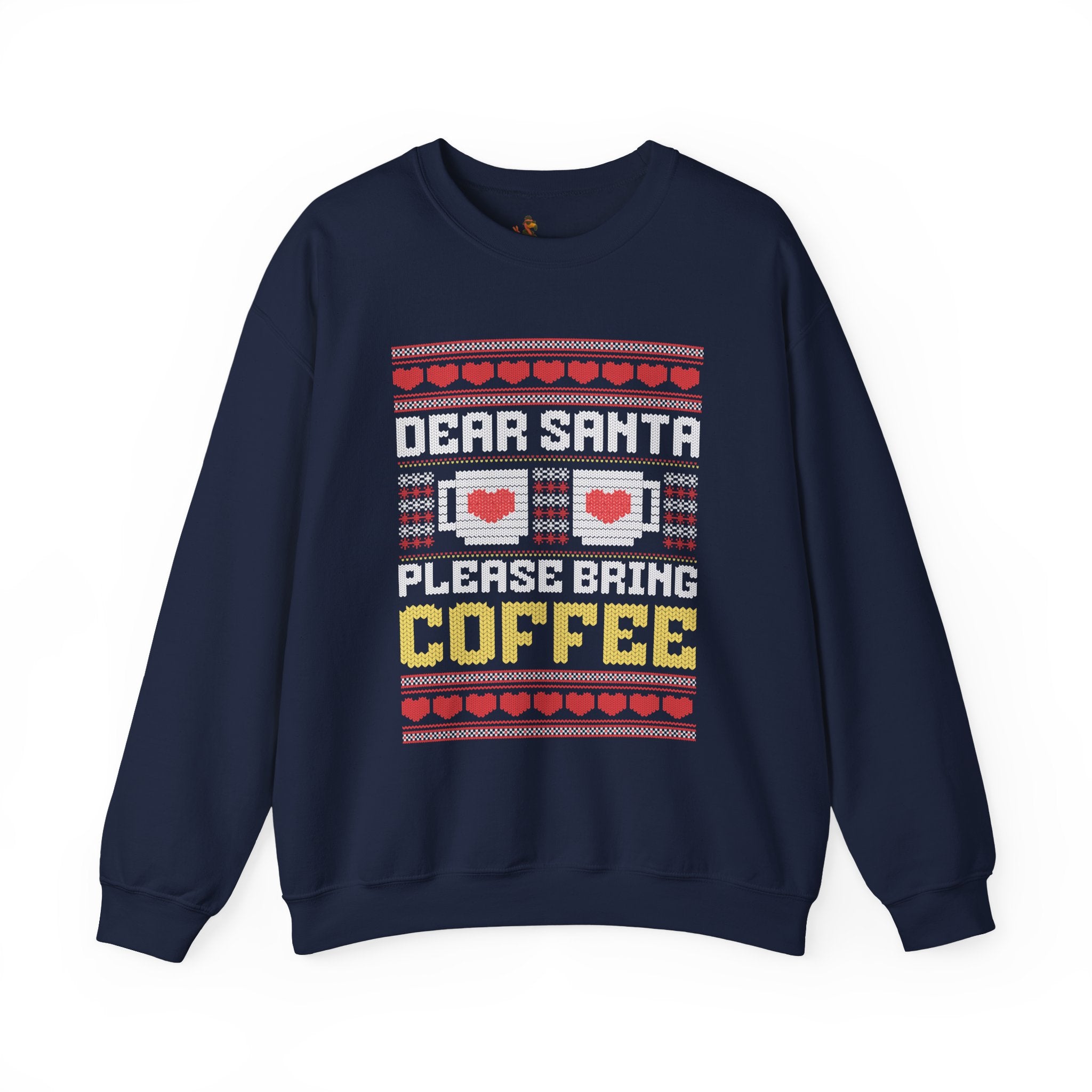 Dear Santa Please Bring Coffee Sweatshirt — Funny Christmas Coffee Crewneck