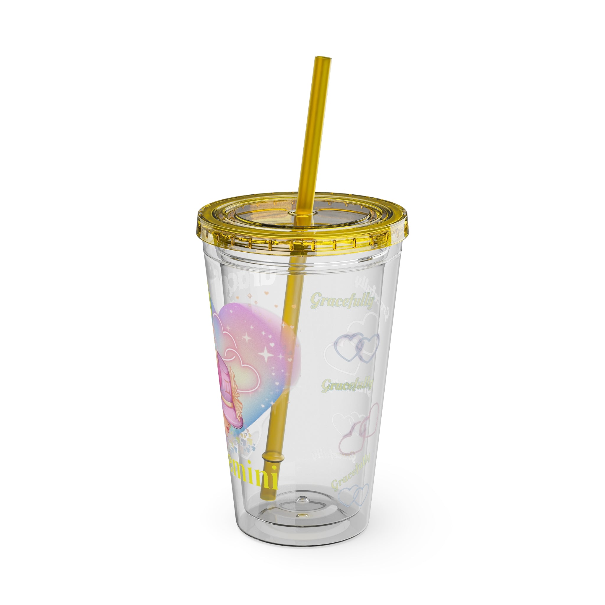 Gracefully Gemini Zodiac Sunsplash Tumbler with Straw 16oz
