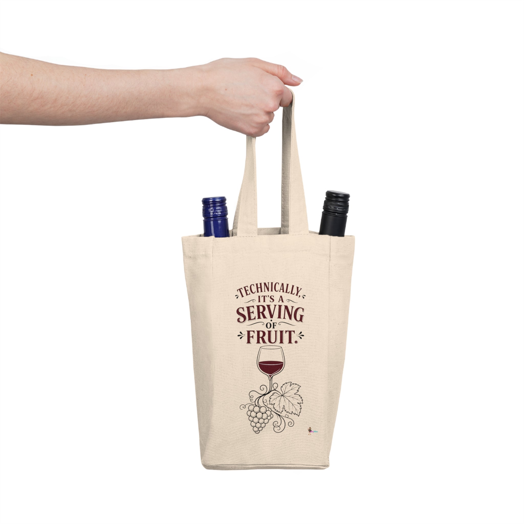 Double Wine Tote – "Technically It’s a Serving of Fruit" Reusable Wine Bottle Carrier