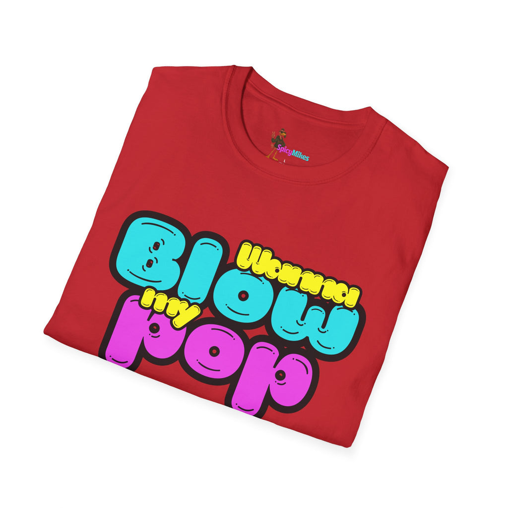 “Wanna Blow My Pop” Retro Bubble Text T-Shirt