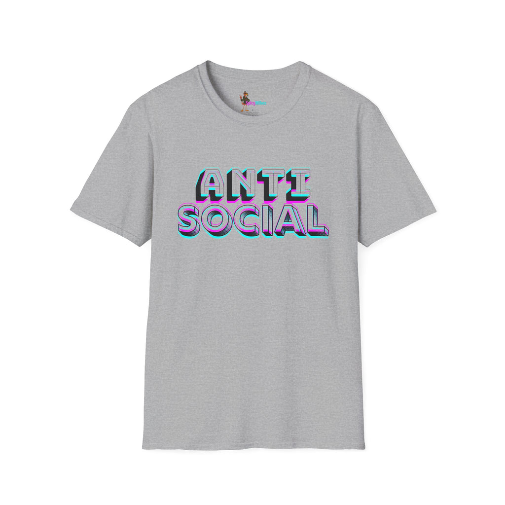 Anti Social Schizm  3D Text Graphic Tee
