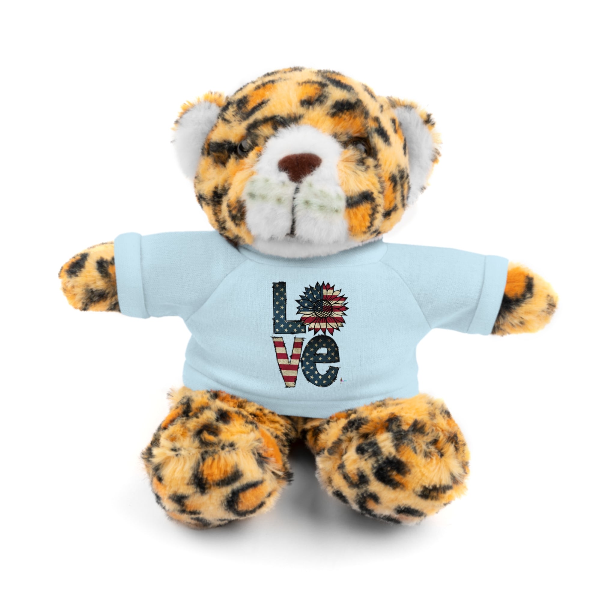Patriotic 'LOVE' Plush Bear with Tee — Cute Stuffed Animal Gift
