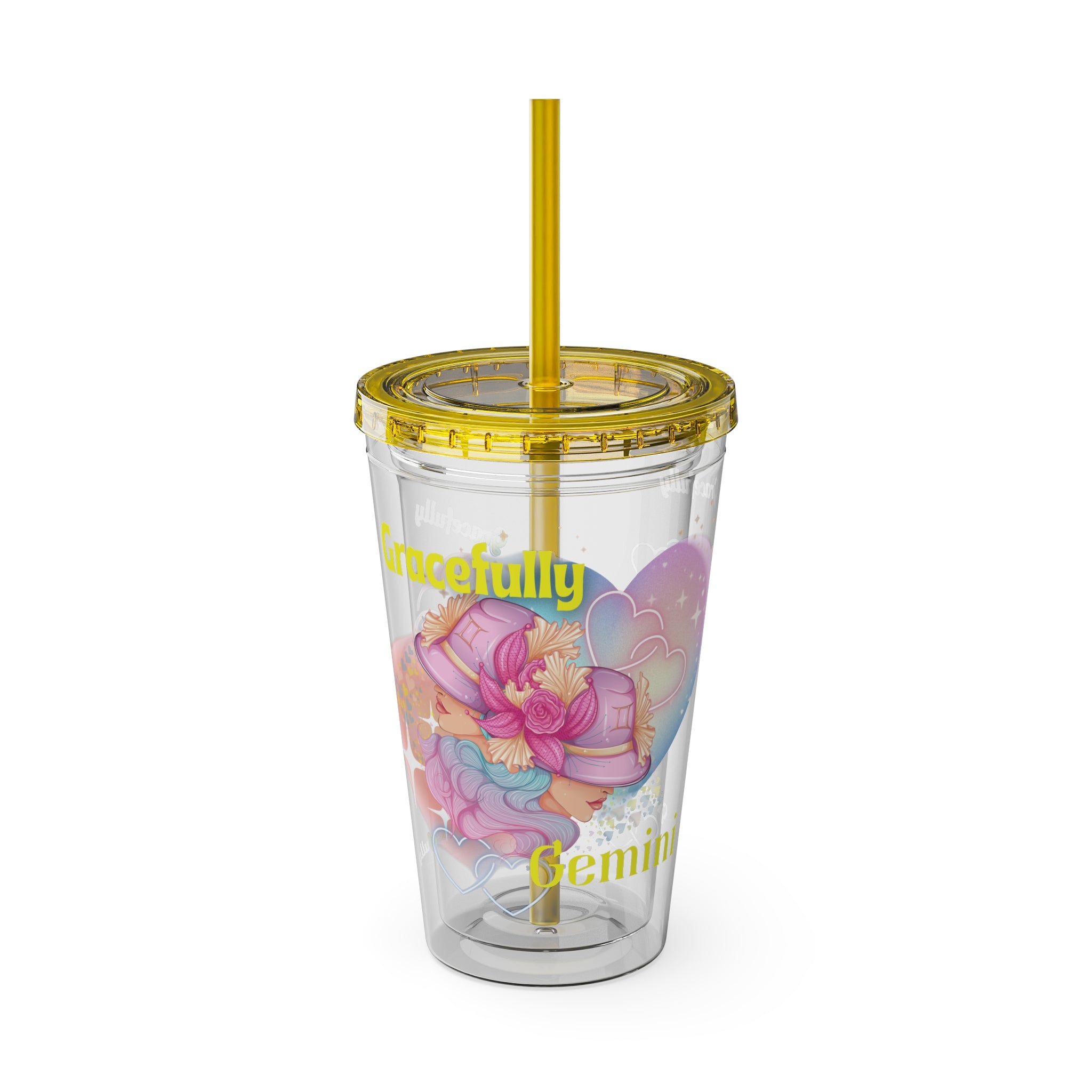 Gracefully Gemini Zodiac Sunsplash Tumbler with Straw 16oz