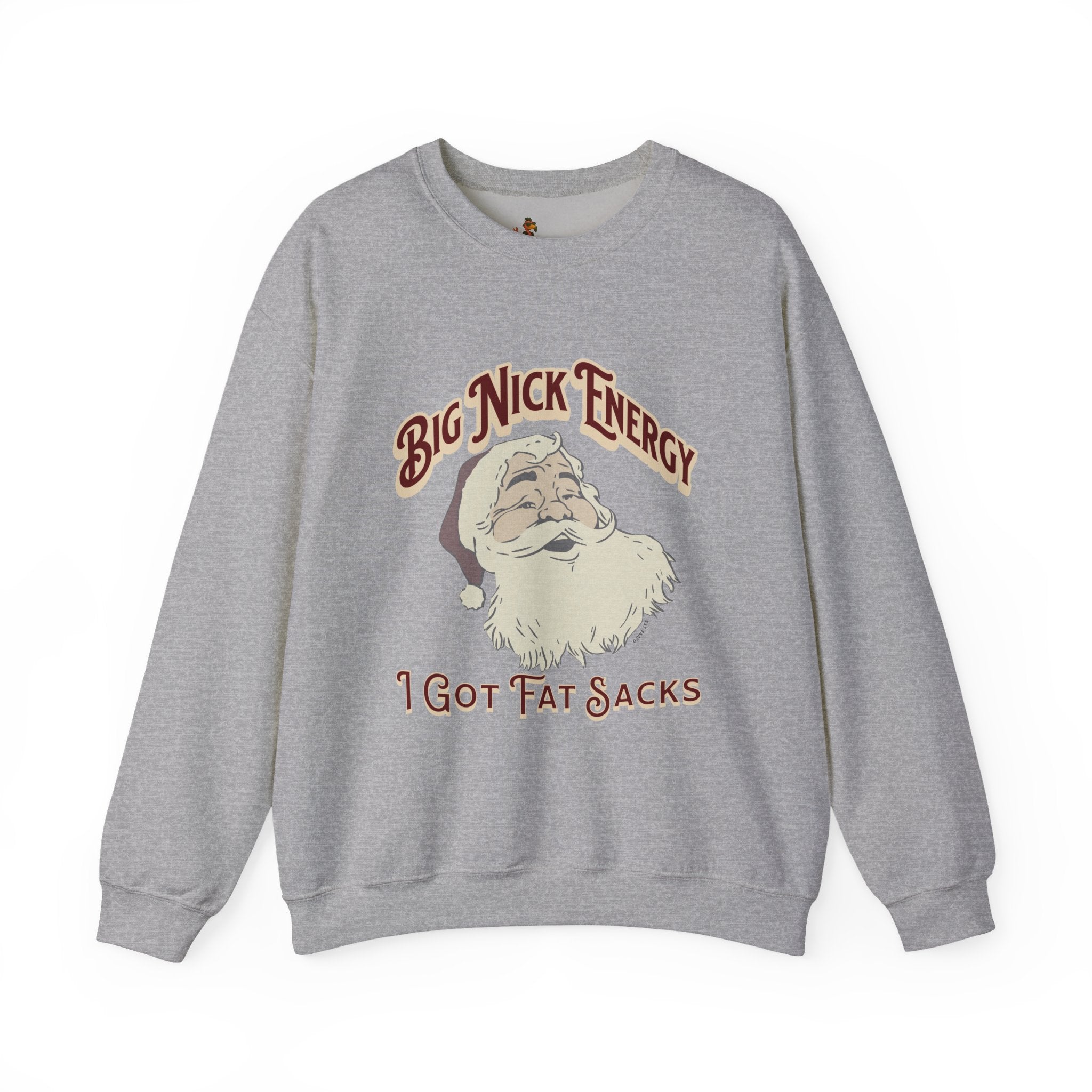 “Big Nick Energy: I Got Fat Sacks” Retro Santa Holiday Sweater