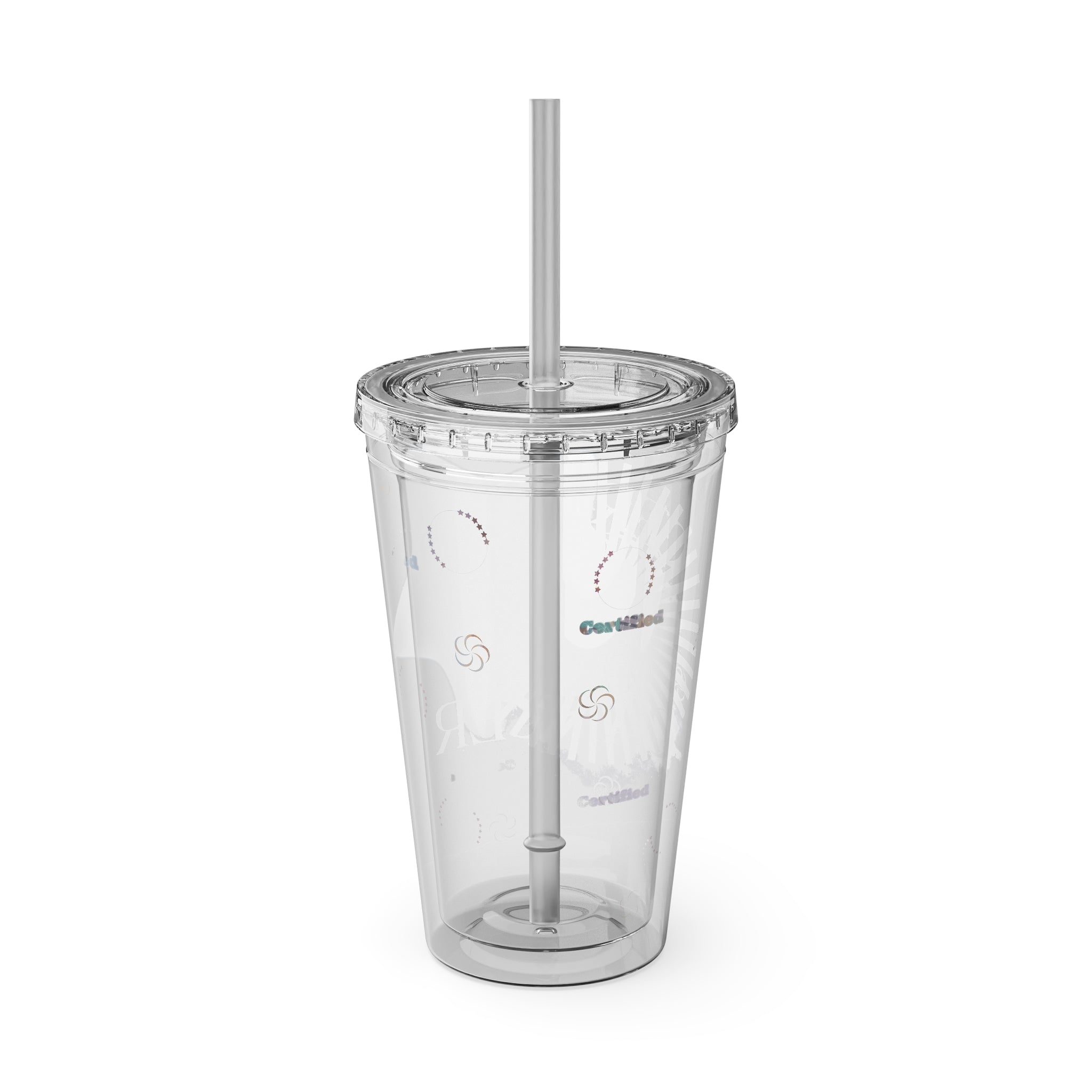Certified Cancer Zodiac Sunsplash Tumblers with Straw 16oz