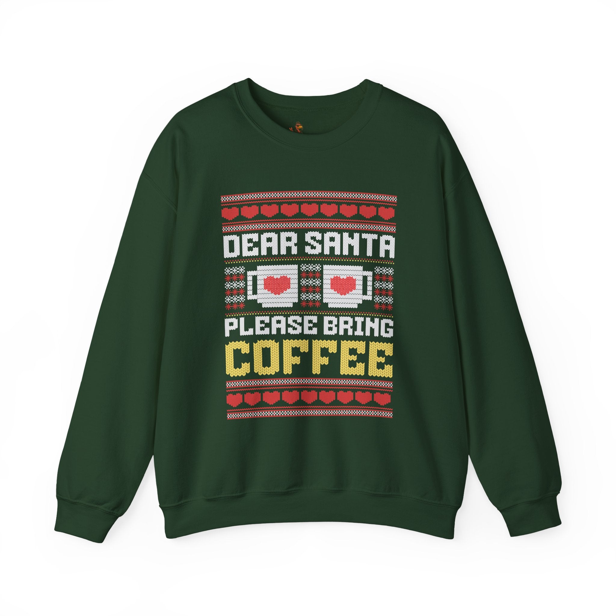 Dear Santa Please Bring Coffee Sweatshirt — Funny Christmas Coffee Crewneck