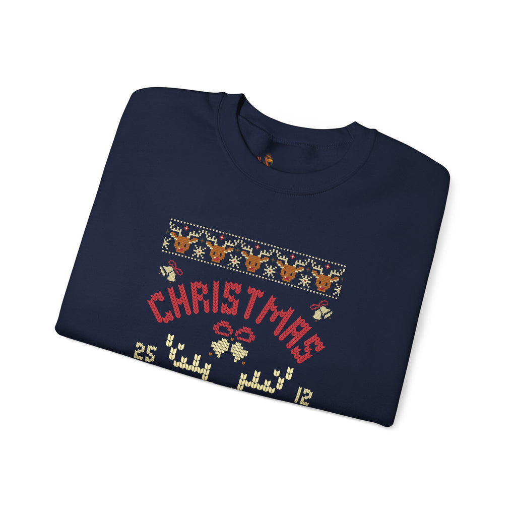 Christmas Sleigh Bells Ring  Retro Reindeer Ugly Sweater Design