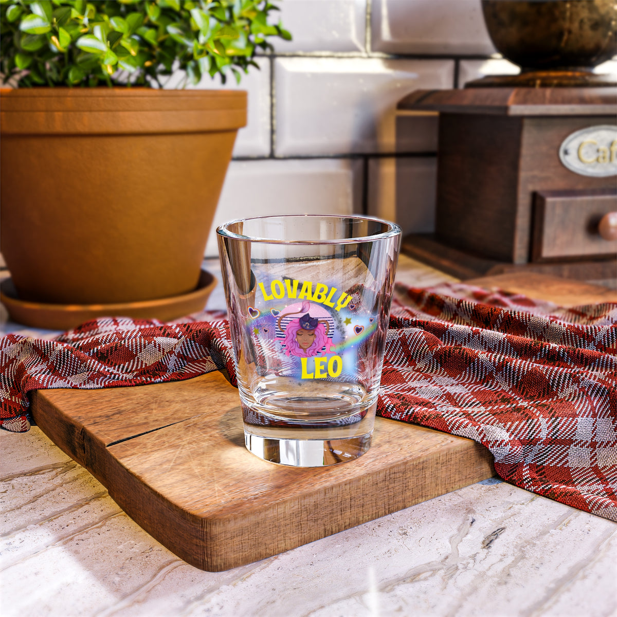 Lovably Leo Shot Glass – Zodiac Handcrafted Shot Glass