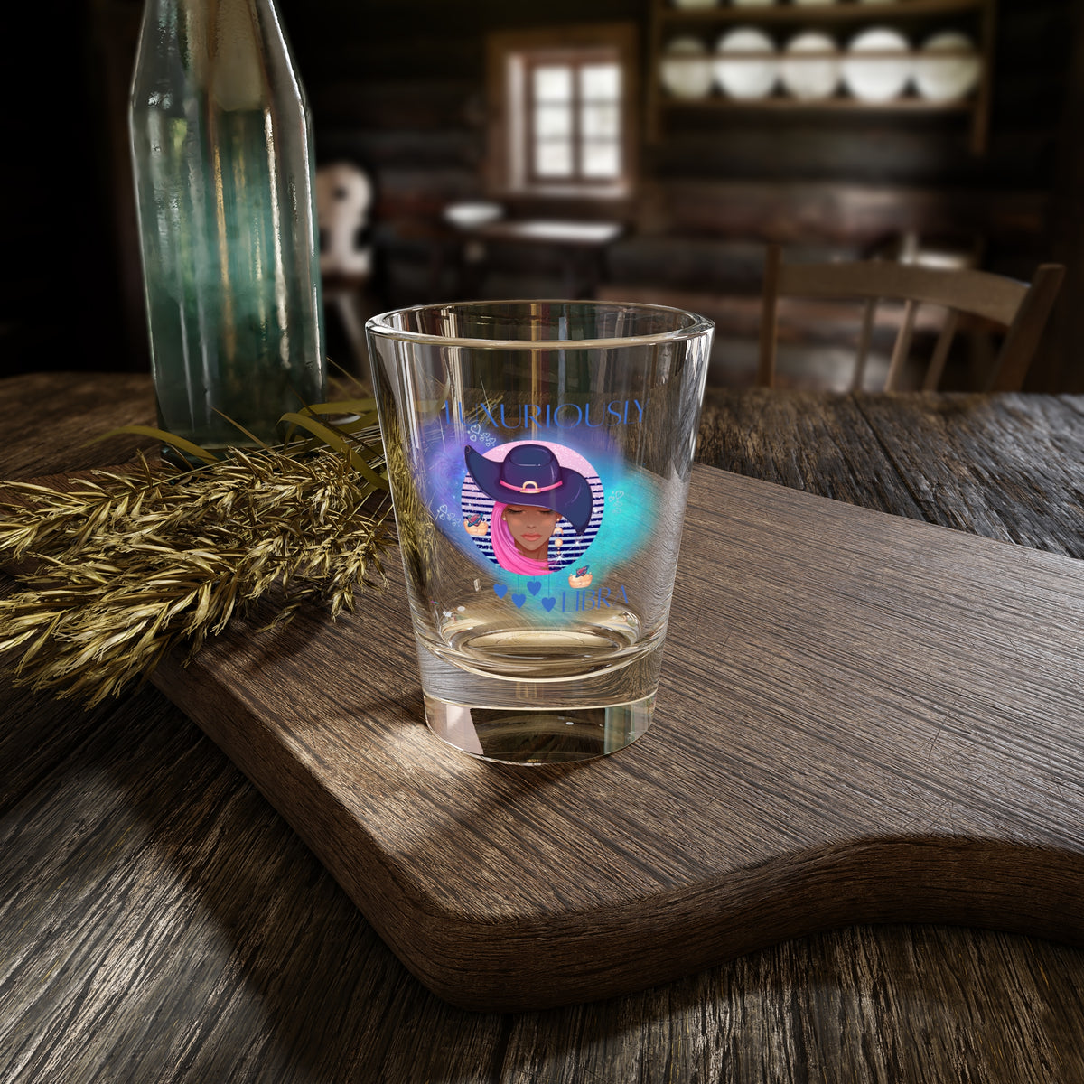 Luxuriously Libra Zodiac Cocktail Shot Glass Handcrafted