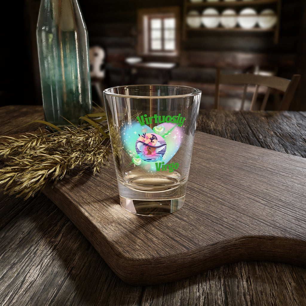 “Virtuously Virgo” 1.5oz Astrology Shooter Virgo Shot Glass HandCrafted